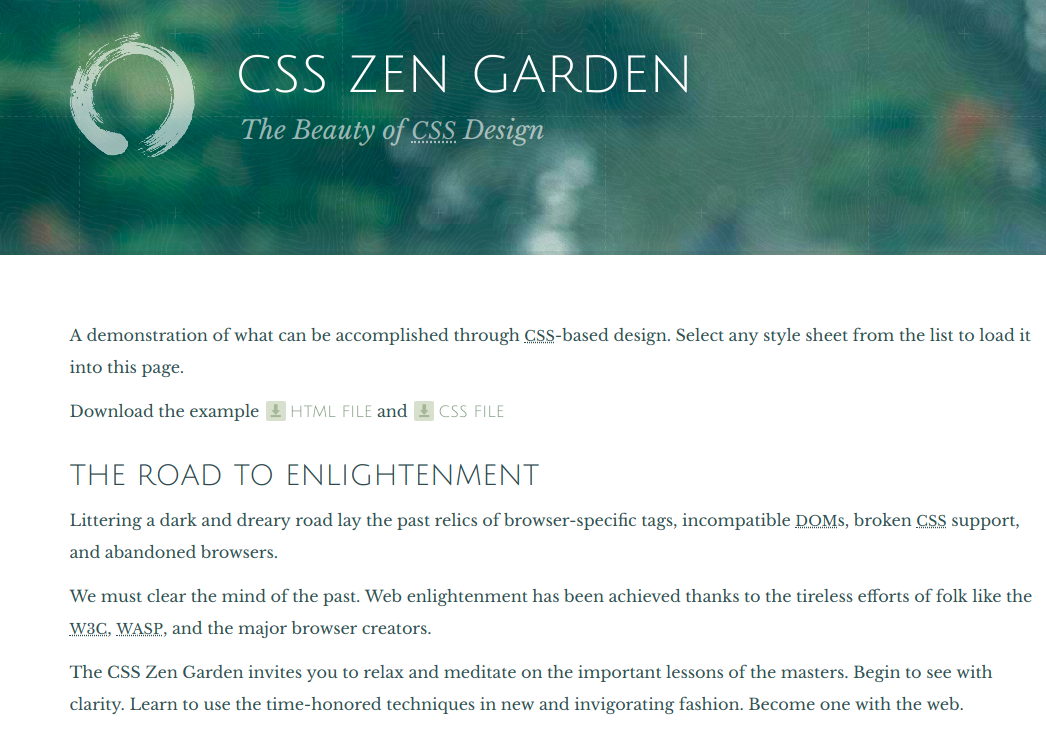 Screenshot Zen CSS Page